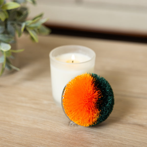 Pavilion Gift Company Green & Orange 2.75" Pom Pom Lid