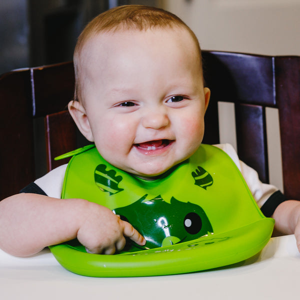Pavilion Gift Company Green Silly Monster 12" Silicone Catch All Bib