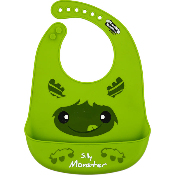 pavilion gift company Green Silly Monster 12" Silicone Catch All Bib