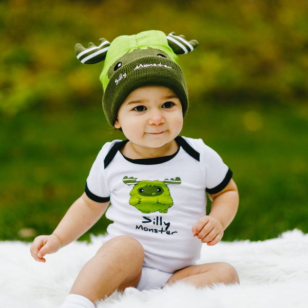 Pavilion Gift Company Green Silly Monster 6-12 Months Bodysuit