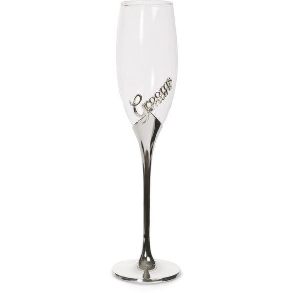 Pavilion Gift Company Groomsman 8 Oz Champagne Flute With Zinc Stem