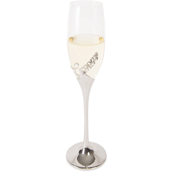 pavilion gift company Groomsman 8 oz Champagne Flute with Zinc Stem