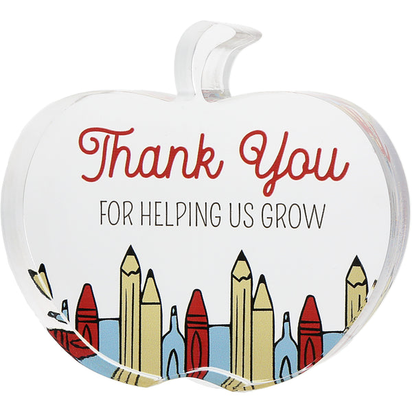 pavilion gift company Grow 3.5" Acrylic Apple Plaque