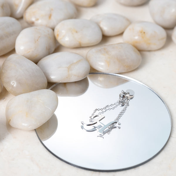 Pavilion Gift Company H Adjustable Rhodium Plated Monogram Ring