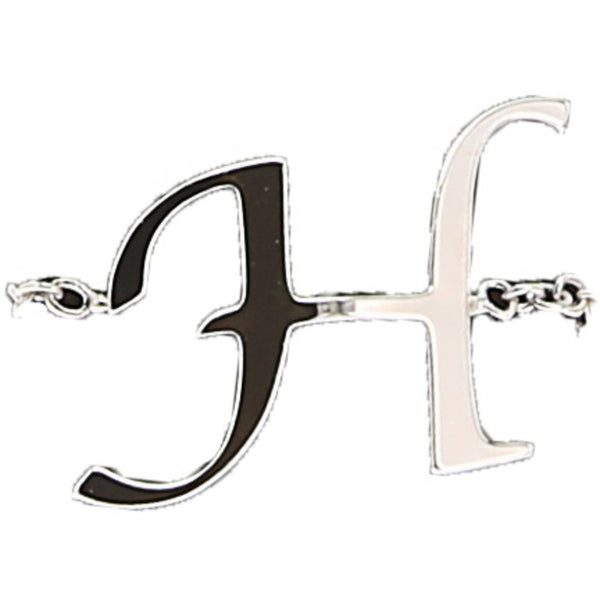 pavilion gift company H Adjustable Rhodium Plated Monogram Ring