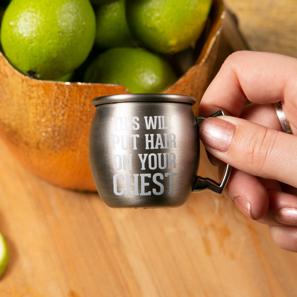 Pavilion Gift Company Hair On Your Chest 2 Oz Stainless Steel Moscow Mule Shot