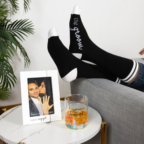 Pavilion Gift Company Happily Engaged 5.5" X 7.5" MDF Frame (Holds 4" X 6" Photo)