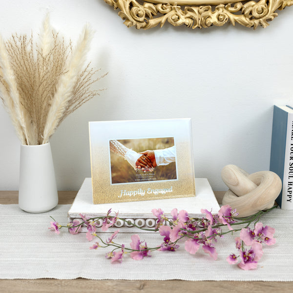 Pavilion Gift Company Happily Engaged 8.75" X 6.75" Frame (Holds 6" X 4" Photo)
