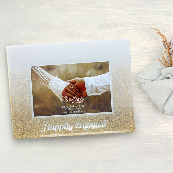 Pavilion Gift Company Happily Engaged 8.75" X 6.75" Frame (Holds 6" X 4" Photo)