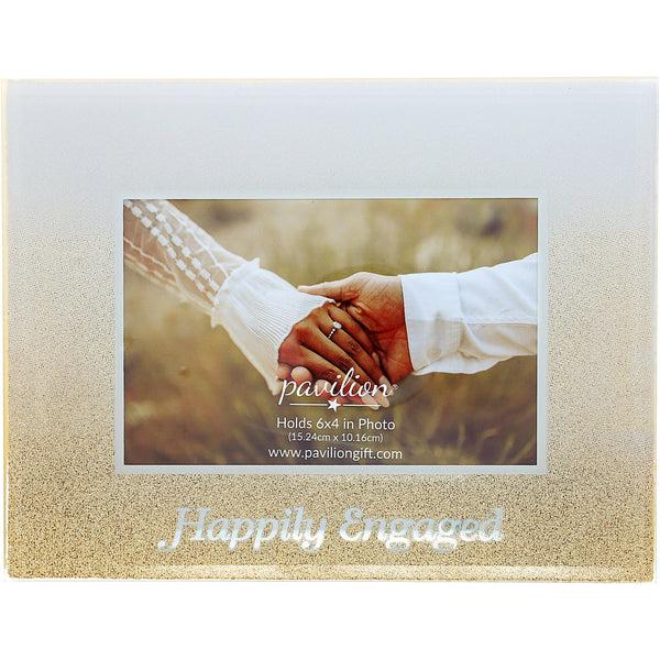 pavilion gift company Happily Engaged 8.75" x 6.75" Frame (Holds 6" x 4" Photo)