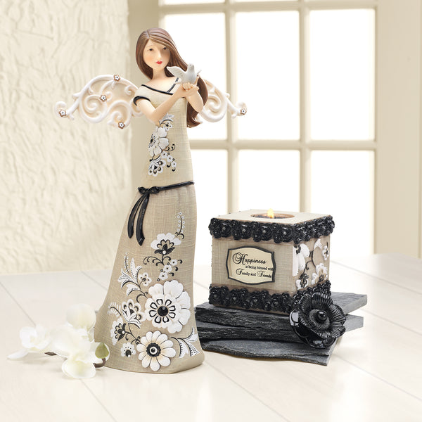 Pavilion Gift Company Happiness 4.5" Square Tealight Holder