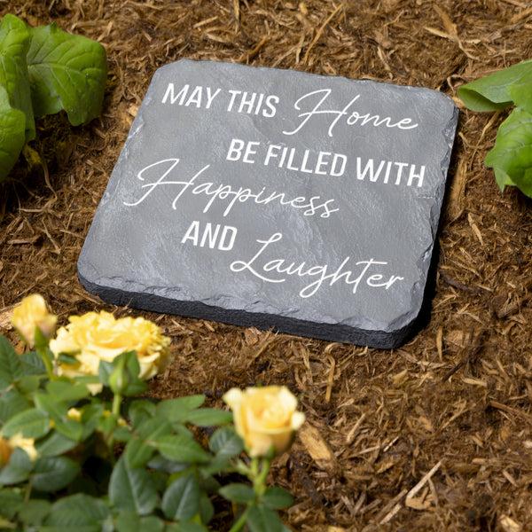 Pavilion Gift Company Happiness & Laughter 7.75" X 7.75" Garden Stone