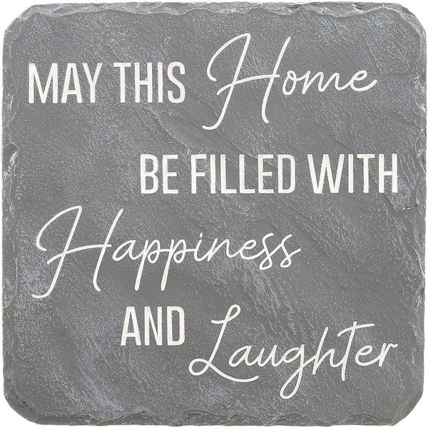 pavilion gift company Happiness & Laughter 7.75" x 7.75" Garden Stone
