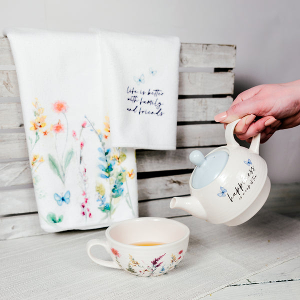 Pavilion Gift Company Happiness Tea For One (14.5 Oz Teapot & 10 Oz Cup)
