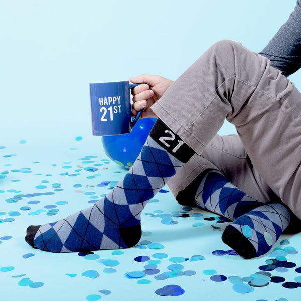 Pavilion Gift Company Happy 21st 18 Oz Mug And Sock Set
