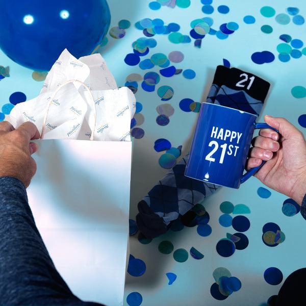 Pavilion Gift Company Happy 21st 18 Oz Mug And Sock Set