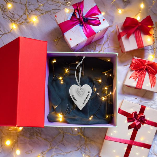 Pavilion Gift Company Happy 25th Anniversary 3" Ceramic Keepsake Heart Plaque