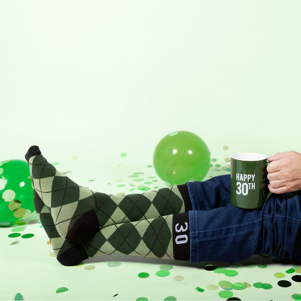 Pavilion Gift Company Happy 30th 18 Oz Mug And Sock Set