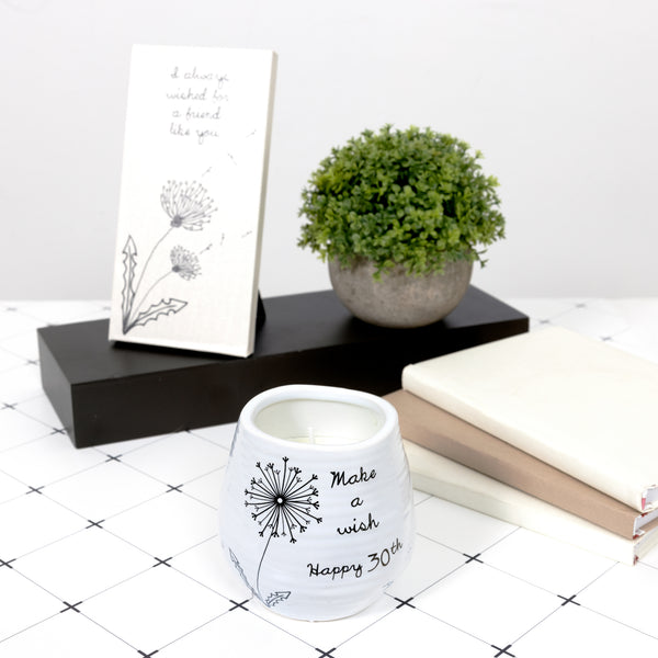 Pavilion Gift Company Happy 30th 8 Oz - 100% Soy Wax Candle Scent: Serenity