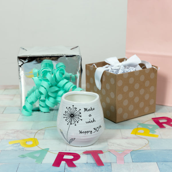 Pavilion Gift Company Happy 30th 8 Oz - 100% Soy Wax Candle Scent: Serenity