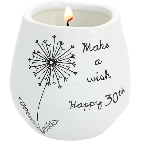pavilion gift company Happy 30th 8 oz - 100% Soy Wax Candle Scent: Serenity
