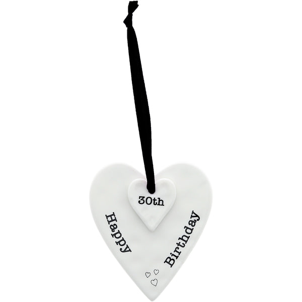 pavilion gift company Happy 30th Birthday 3" Ceramic Keepsake Heart Plaque