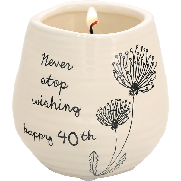 pavilion gift company Happy 40th 8 oz - 100% Soy Wax Candle Scent: Serenity