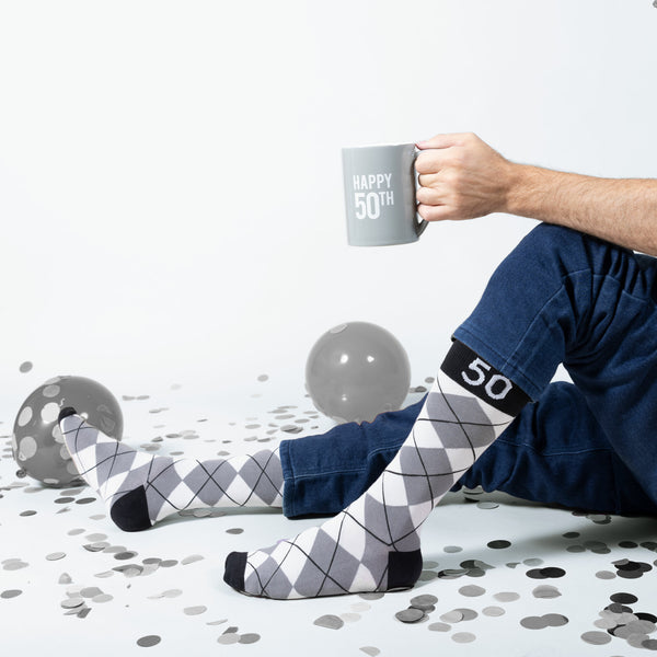 Pavilion Gift Company Happy 50th 18 Oz Mug And Sock Set