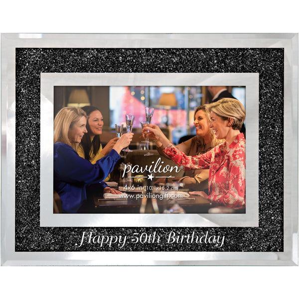 pavilion gift company Happy 50th 7.25" x 9.25" Frame (Holds 4" x 6" Photo)