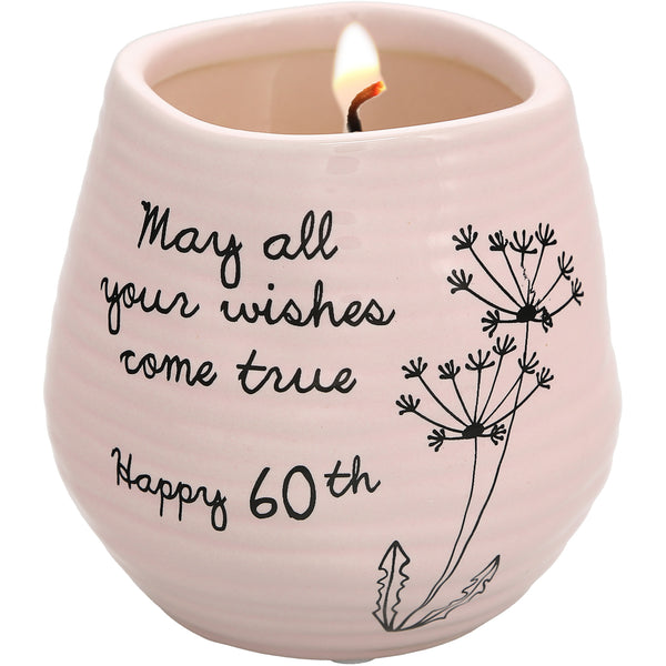 pavilion gift company Happy 60th 8 oz - 100% Soy Wax Candle Scent: Serenity