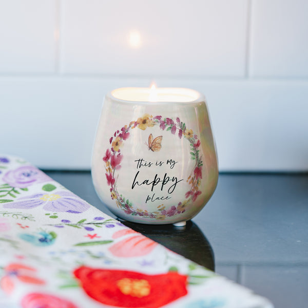 Pavilion Gift Company Happy 8 Oz - 100% Soy Wax Candle Scent: Tranquility