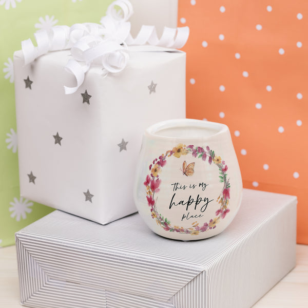 Pavilion Gift Company Happy 8 Oz - 100% Soy Wax Candle Scent: Tranquility