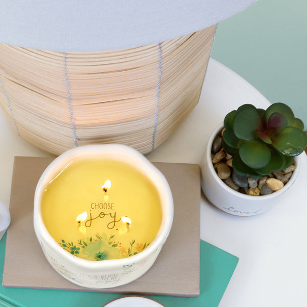 Pavilion Gift Company Happy 8 Oz - 100% Soy Wax Reveal Candle Scent: Tranquility