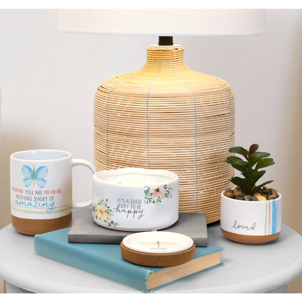 Pavilion Gift Company Happy 8 Oz - 100% Soy Wax Reveal Candle Scent: Tranquility