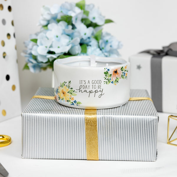 Pavilion Gift Company Happy 8 Oz - 100% Soy Wax Reveal Candle Scent: Tranquility
