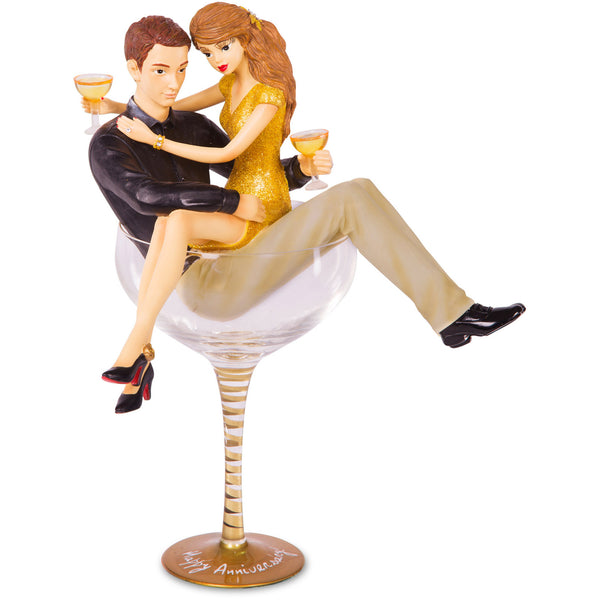 pavilion gift company Happy Anniversary 11.5" Couple in Glass