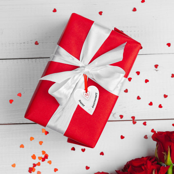 Pavilion Gift Company Happy Anniversary 3" Ceramic Keepsake Heart Plaque