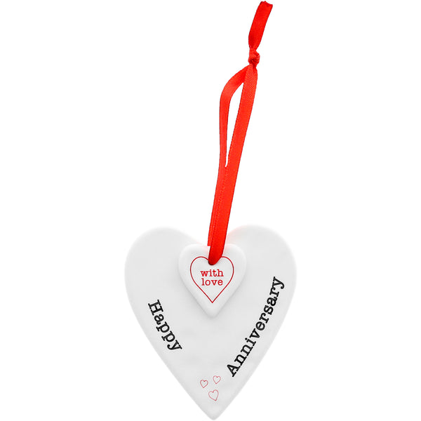 pavilion gift company Happy Anniversary 3" Ceramic Keepsake Heart Plaque