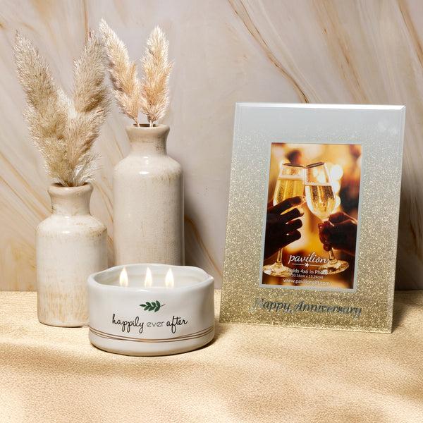 Pavilion Gift Company Happy Anniversary 6.75" X 8.75" Frame (Holds 4" X 6" Photo)