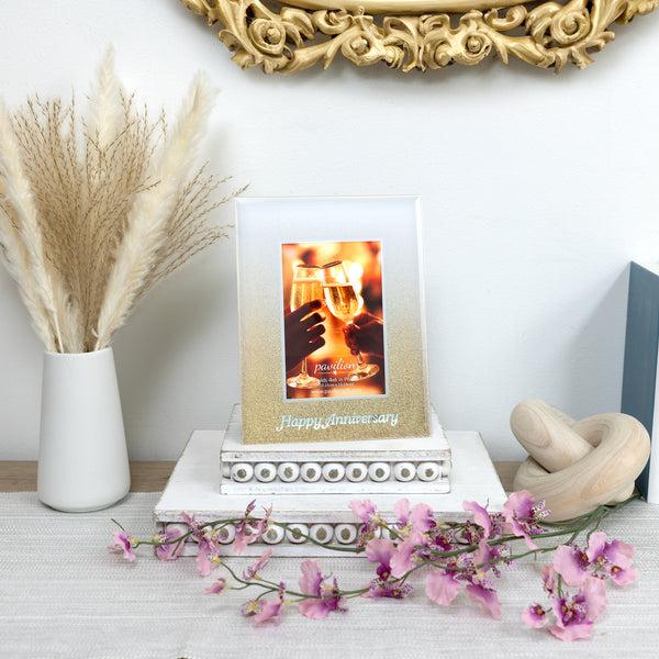 Pavilion Gift Company Happy Anniversary 6.75" X 8.75" Frame (Holds 4" X 6" Photo)