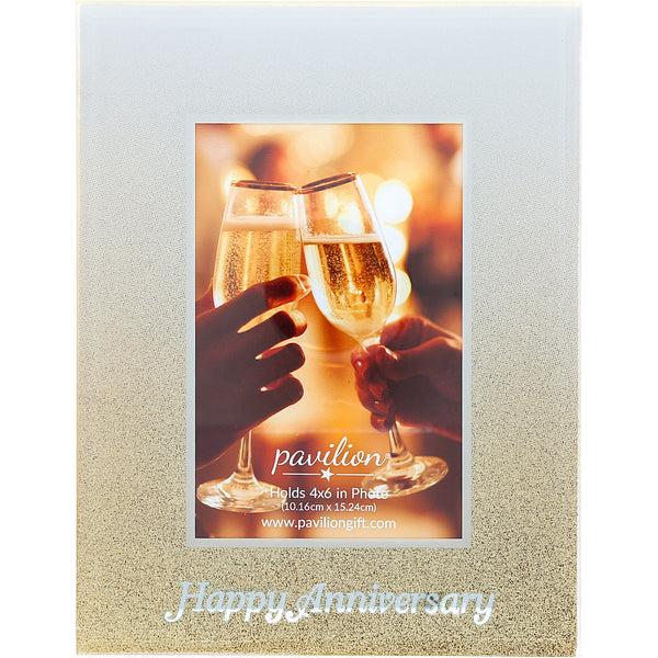 pavilion gift company Happy Anniversary 6.75" x 8.75" Frame (Holds 4" x 6" Photo)