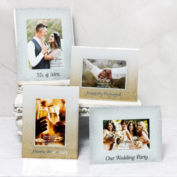 Pavilion Gift Company Happy Anniversary 6.75" X 8.75" Frame (Holds 4" X 6" Photo)