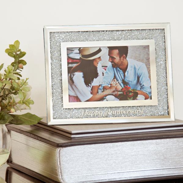 Pavilion Gift Company Happy Anniversary 7.25"x 9.25" Frame (Holds 6"x 4" Photo)