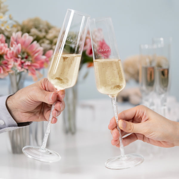 Pavilion Gift Company Happy Anniversary Gift Boxed 7 Oz Glass Toasting Flute Set