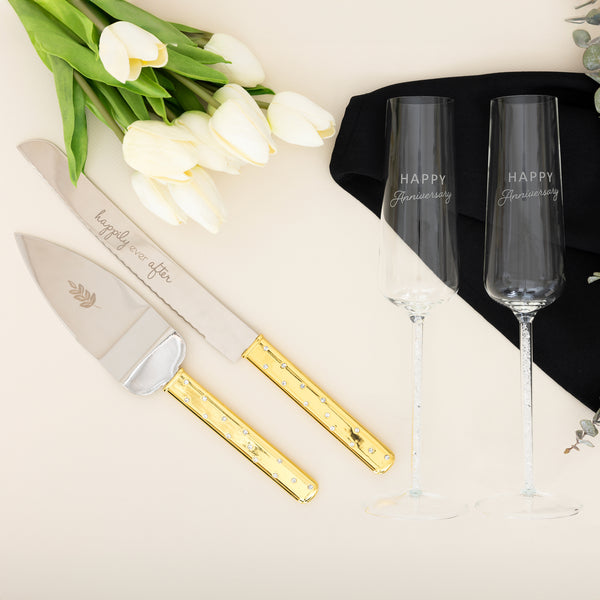 Pavilion Gift Company Happy Anniversary Gift Boxed 7 Oz Glass Toasting Flute Set