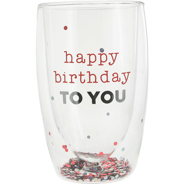 pavilion gift company Happy Birthday 14 oz Double-Walled Glass