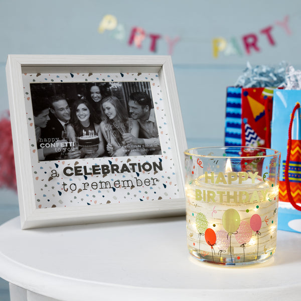 Pavilion Gift Company Happy Birthday 3.5 Oz Candle With LED Accents