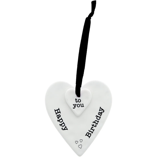 pavilion gift company Happy Birthday 3" Ceramic Keepsake Heart Plaque