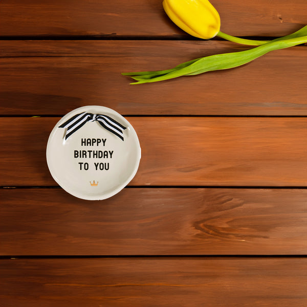 Pavilion Gift Company Happy Birthday 4.25" Diameter Round Keepsake Dish