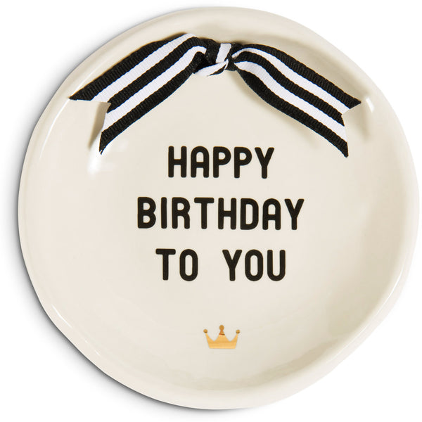 pavilion gift company Happy Birthday 4.25" Diameter Round Keepsake Dish